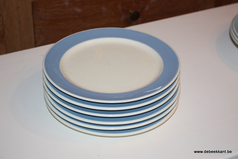 Set van 6 retro ontbijtborden borden sixties